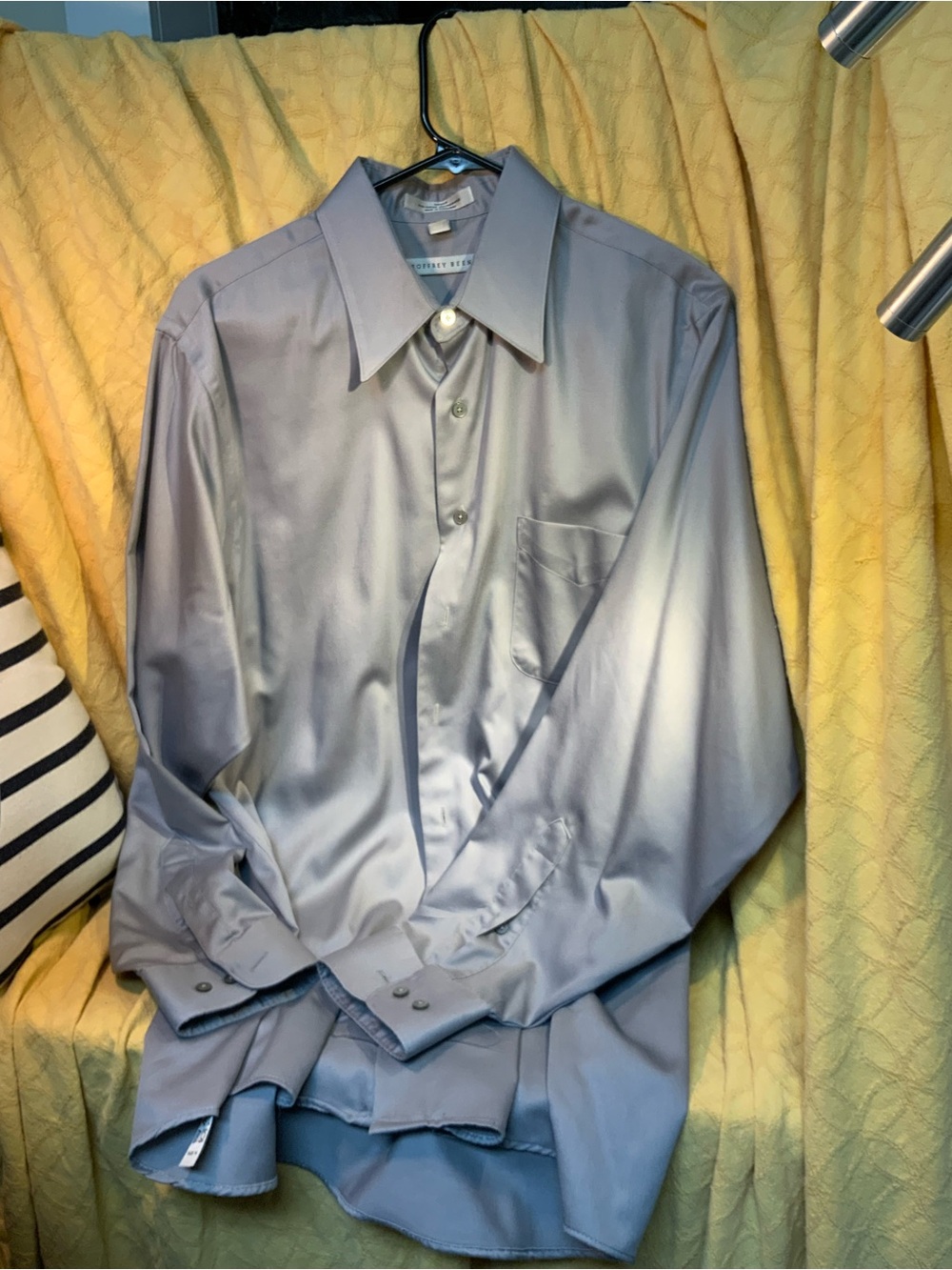Geoffrey Beene Light Gray Long-Sleeve Dress Shirt